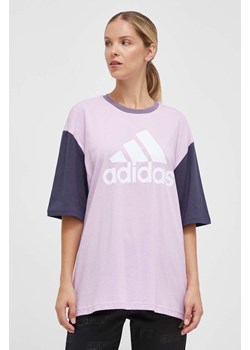 adidas t-shirt bawełniany damski kolor różowy ze sklepu ANSWEAR.com w kategorii Bluzki damskie - zdjęcie 163535230