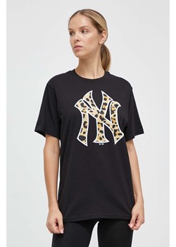 47brand t-shirt bawełniany MLB New York Yankees damski kolor czarny ze sklepu ANSWEAR.com w kategorii Bluzki damskie - zdjęcie 163535261