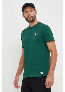 47brand t-shirt bawełniany MLB Oakland Athletics męski kolor zielony gładki ze sklepu ANSWEAR.com w kategorii T-shirty męskie - zdjęcie 163535384