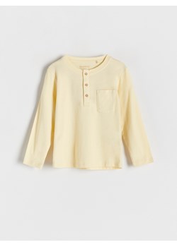 Reserved - Koszulka longsleeve z kieszenią - kremowy ze sklepu Reserved w kategorii Kaftaniki i bluzki - zdjęcie 163538060