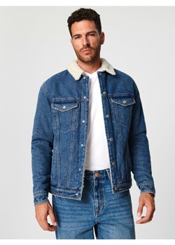 Sinsay - Kurtka jeansowa sherpa - niebieski ze sklepu Sinsay w kategorii Kurtki męskie - zdjęcie 163538762