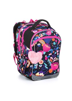 Czarny plecak szkolny w kwiaty Topgal COCO 23038 ze sklepu Topgal w kategorii Plecaki dla dzieci - zdjęcie 163542273