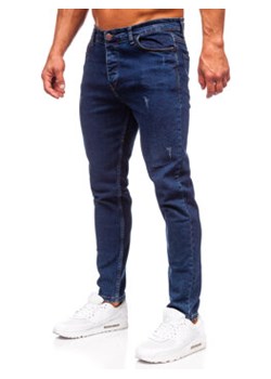 Granatowe spodnie jeansowe męskie regular fit Denley 6058 ze sklepu Denley w kategorii Jeansy męskie - zdjęcie 163550660