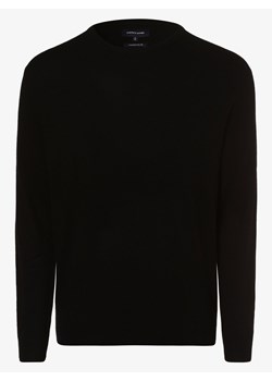 Andrew James Sweter z dodatkiem kaszmiru Mężczyźni drobna dzianina czarny jednolity ze sklepu vangraaf w kategorii Swetry męskie - zdjęcie 163557753