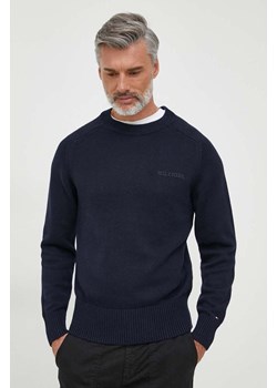 Tommy Hilfiger sweter bawełniany kolor granatowy ze sklepu ANSWEAR.com w kategorii Swetry męskie - zdjęcie 163557984