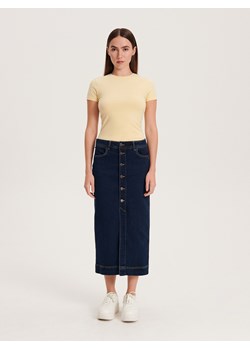 Reserved - T-shirt slim fit - jasnożółty ze sklepu Reserved w kategorii Bluzki damskie - zdjęcie 163561680