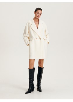 Reserved - Płaszcz z wełną - złamana biel ze sklepu Reserved w kategorii Płaszcze damskie - zdjęcie 163568812