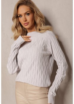 Jasnoszary Golf o Klasycznym Fasonie Anofra ze sklepu Renee odzież w kategorii Swetry damskie - zdjęcie 163571460