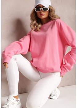 Różowa Ocieplana Bluza Oversize ze Ściągaczami Tircini ze sklepu Renee odzież w kategorii Bluzy damskie - zdjęcie 163571480