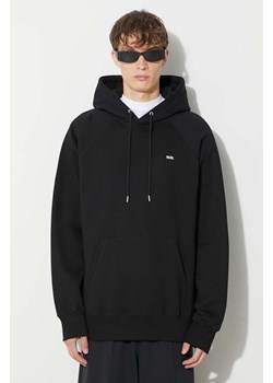 Wood Wood bluza bawełniana Essential fred classic hoodie męska kolor czarny z kapturem gładka 20005602.2493 ze sklepu PRM w kategorii Bluzy męskie - zdjęcie 163571620