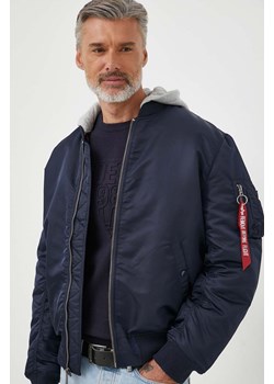 Alpha Industries kurtka bomber MA-1 ZH Back EMB męski kolor granatowy zimowa oversize ze sklepu ANSWEAR.com w kategorii Kurtki męskie - zdjęcie 163572374