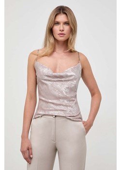 Guess t-shirt damskie kolor beżowy wzorzysta ze sklepu ANSWEAR.com w kategorii Bluzki damskie - zdjęcie 163573024
