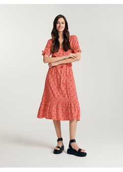 Reserved - Wzorzysta sukienka z wiskozy - czerwony ze sklepu Reserved w kategorii Sukienki - zdjęcie 163573641