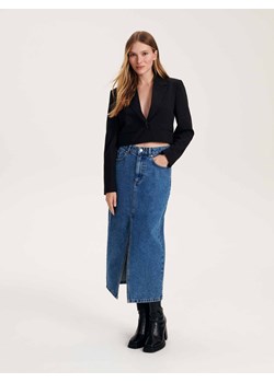 Reserved - Jeansowa spódnica midi - niebieski ze sklepu Reserved w kategorii Spódnice - zdjęcie 163573674