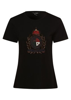 Lauren Ralph Lauren T-shirt damski Kobiety Bawełna czarny jednolity ze sklepu vangraaf w kategorii Bluzki damskie - zdjęcie 163574373