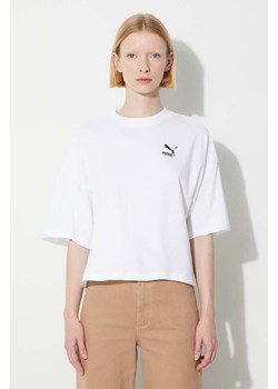 Puma t-shirt bawełniany kolor biały ze sklepu PRM w kategorii Bluzki damskie - zdjęcie 163576684