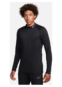 Męska ciepła koszulka do fitnessu z długim rękawem i półgolfem Dri-FIT Nike Pro - Czerń ze sklepu Nike poland w kategorii T-shirty męskie - zdjęcie 163576704
