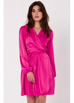 Rozkloszowana sukienka satynowa w kolorze różowym K175, Kolor różowy, Rozmiar L/XL, makover ze sklepu Primodo w kategorii Sukienki - zdjęcie 163579072