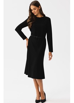 Sukienka z przeszyciami na dekolcie czarna S347, Kolor czarny, Rozmiar L, Stylove ze sklepu Primodo w kategorii Sukienki - zdjęcie 163579122