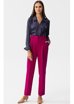 Spodnie z wysokim stanem śliwkowe S356, Kolor śliwkowy, Rozmiar S, Stylove ze sklepu Primodo w kategorii Spodnie damskie - zdjęcie 163579262