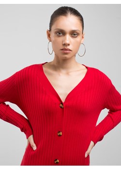 Kardigan damski długi czerwony Neka 603 ze sklepu Big Star w kategorii Swetry damskie - zdjęcie 163579741