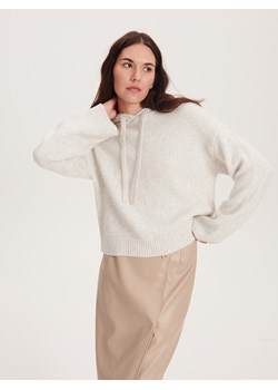 Reserved - Sweter z kapturem - beżowy ze sklepu Reserved w kategorii Swetry damskie - zdjęcie 163582543