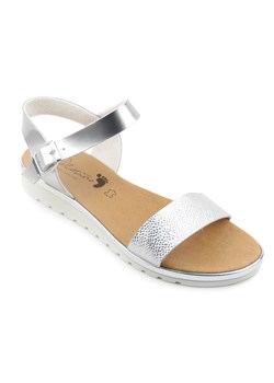 Skórzane sandały damskie SPalatina 7750, srebrne ze sklepu ulubioneobuwie w kategorii Sandały damskie - zdjęcie 163585232