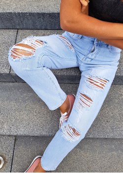 Spodnie Osho Jeans Blue ze sklepu Ligari w kategorii Jeansy damskie - zdjęcie 163585664