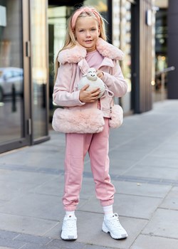 Doll Kids Przepiękna Kurtka Premium Kolor Puder ze sklepu Ligari w kategorii Kurtki dziewczęce - zdjęcie 163586033