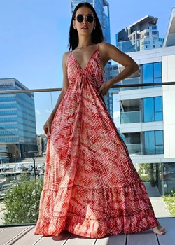 963 Maxi Sukienka Boho Jedwab Marbella Red ze sklepu Ligari w kategorii Sukienki - zdjęcie 163587143