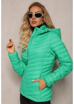 Zielona Kurtka z Klasycznym Pikowaniem i Kapturem Vevlia ze sklepu Renee odzież w kategorii Kurtki damskie - zdjęcie 163592644