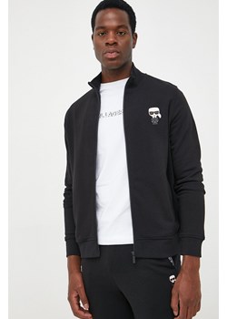 Karl Lagerfeld bluza 500900.705895 męska kolor czarny z aplikacją ze sklepu ANSWEAR.com w kategorii Bluzy męskie - zdjęcie 163593504