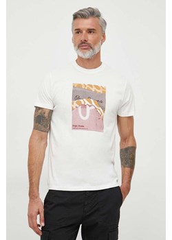 Pepe Jeans t-shirt bawełniany męski kolor beżowy z nadrukiem ze sklepu ANSWEAR.com w kategorii T-shirty męskie - zdjęcie 163595052