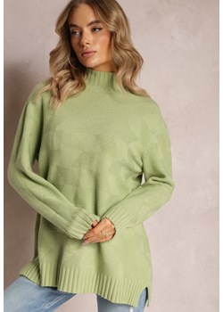 Zielony Golf z Długim Rękawem Oligese ze sklepu Renee odzież w kategorii Swetry damskie - zdjęcie 163597192