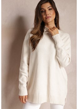 Biały Golf z Długim Rękawem Oligese ze sklepu Renee odzież w kategorii Swetry damskie - zdjęcie 163597202
