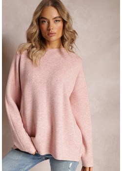 Jasnoróżowy Sweter o Luźnym Kroju Enian ze sklepu Renee odzież w kategorii Swetry damskie - zdjęcie 163597232