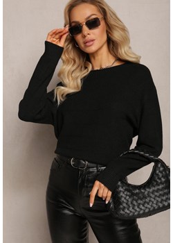Czarny Klasyczny Sweter z Miękkiej Dzianiny Tererise ze sklepu Renee odzież w kategorii Swetry damskie - zdjęcie 163597252