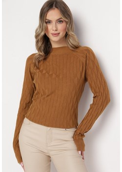 Brązowy Klasyczny Sweter z Półgolfem Nordda ze sklepu Born2be Odzież w kategorii Swetry damskie - zdjęcie 163597622