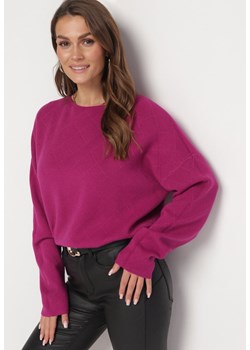 Fioletowy Luźny Sweter z Miękkiej Dzianiny Felilai ze sklepu Born2be Odzież w kategorii Swetry damskie - zdjęcie 163597950