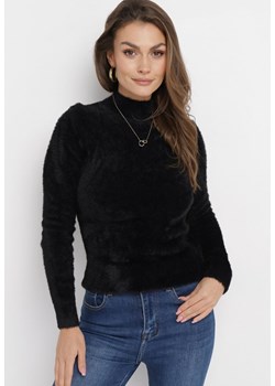 Czarny Puchaty Sweter Golf o Klasycznym Kroju Agnessa ze sklepu Born2be Odzież w kategorii Swetry damskie - zdjęcie 163599021