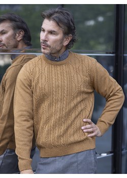 Sweter męski pod szyję - Max - mokka - M ze sklepu Swetry Lasota w kategorii Swetry męskie - zdjęcie 163600782