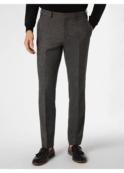 BOSS Męskie spodnie od garnituru modułowego z dodatkiem jedwabiu Mężczyźni Regular Fit antracytowy marmurkowy ze sklepu vangraaf w kategorii Spodnie męskie - zdjęcie 163601602
