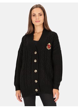 Sweter damski rozpinany o warkoczowym splocie L'AF Zum ze sklepu Eye For Fashion w kategorii Swetry damskie - zdjęcie 163620501