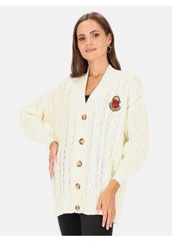 Sweter damski rozpinany o warkoczowym splocie L'AF Zum ze sklepu Eye For Fashion w kategorii Swetry damskie - zdjęcie 163620543