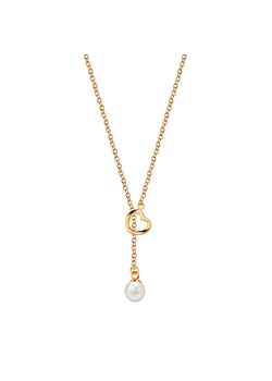 Naszyjnik srebrny pozłacany z perłą - serce - Pearls ze sklepu YES.pl w kategorii Naszyjniki - zdjęcie 163622423