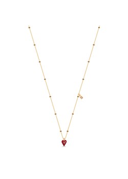 Naszyjnik srebrny pozłacany pokryty emalią - serce - Queen of Hearts ze sklepu YES.pl w kategorii Naszyjniki - zdjęcie 163622694