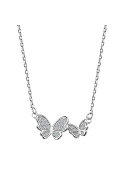 Naszyjnik srebrny z cyrkoniami - motyle - Unique ze sklepu YES.pl w kategorii Naszyjniki - zdjęcie 163622970