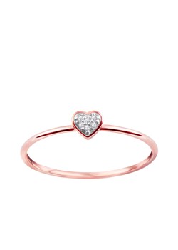 Pierścionek z różowego złota z diamentami - serce ze sklepu YES.pl w kategorii Pierścionki - zdjęcie 163623720