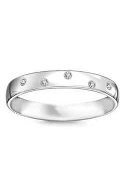 Obrączka z białego złota z diamentami - Forever ze sklepu YES.pl w kategorii Obrączki - zdjęcie 163624754
