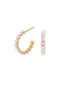 Kolczyki srebrne pozłacane z perłami - Promise ze sklepu YES.pl w kategorii Kolczyki - zdjęcie 163625641